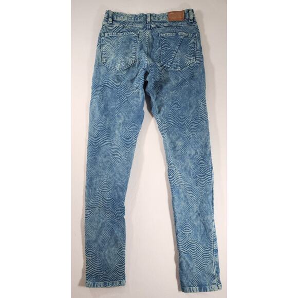 Cotelac Jeans Womens 0 Blue Acote Swirls French Designer Boho Casual Streetwear - Picture 3 of 9